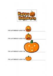 English Worksheet: Happy/sad/big/small pumpkins
