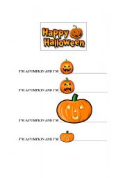 English worksheet: Happy/sad/big/small pumpkins