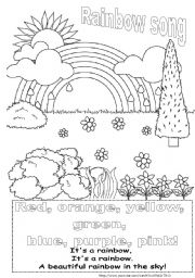 English Worksheet: Rainbow song worksheet