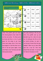 English Worksheet: Working with words