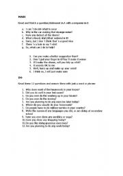 English worksheet: MAKE/DO