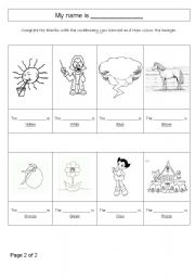 English worksheet: Colour Day-to-Day Vocabulary- Part II