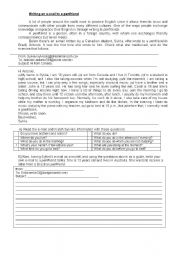 English Worksheet: Writing - E-mail to a penfriend