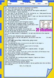 English Worksheet: 20 situations