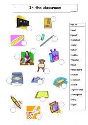 English Worksheet: In the classroom