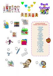 English worksheet: BACK TO SCHOOL