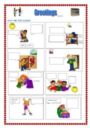 Greetings Esl Worksheet By Reb77