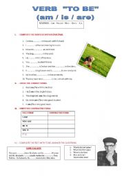 English Worksheet: VER  TO BE