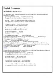 English Worksheet: PRONOUNS