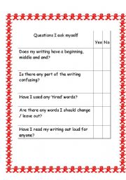English worksheet: Editing checklist