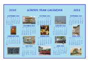 English Worksheet: SCHOOL YEAR CALENDAR 2010-2011