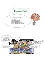 English Worksheet: the assistants job !