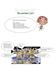 English Worksheet: the assistants job !