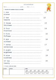 English Worksheet: lets count with lisa