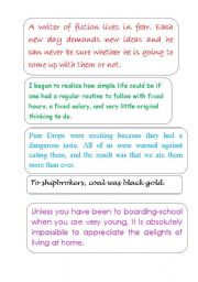 English worksheet: Dahl Quotes Cards
