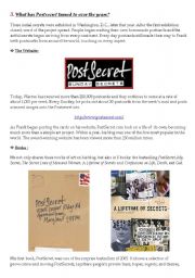 English Worksheet: PostSecret - Lesson Plan 2/3