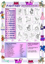 English Worksheet: Elementary Vocabulary Series13 - Fantasy