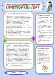 English Worksheet: DIAGNOSTIC TEST