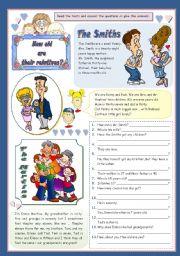 English Worksheet: HOW OLD ARE THEIR RELATIVES?