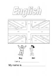 English Worksheet: First school day--Colour British Flag