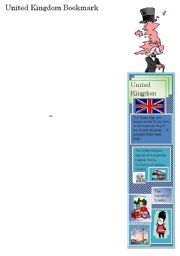 English Worksheet: United Kingdom bookmark