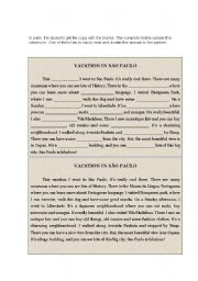 English Worksheet: can and cant running dictation