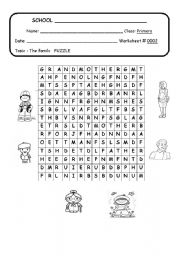 English Worksheet: MY FAMILY PUZZLE