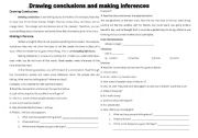 English Worksheet: Drawing conclusions and Making inference