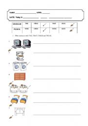 English Worksheet: THIS, THAT, THESE AND THOSE (using furnitures vocabulary)