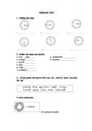 English worksheet: english test