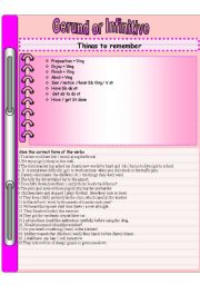 English Worksheet:  gerund vs infinitive