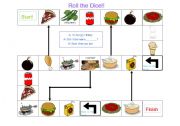 English Worksheet: Food Board Game