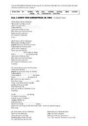 English Worksheet: All I want for Christmas _ song by Mariah Carey