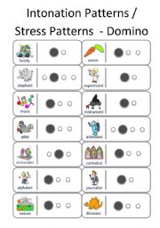English Worksheet: Intonation / Stress Patterns for Children and Adults DOMINO / DOMINOES