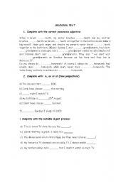 English Worksheet: Revision test-grammar