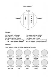 English worksheet: what time is it?