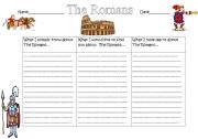 English Worksheet: The Romans KWL Chart