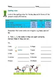English Worksheet: Present Simple (HE/SHE/IT)