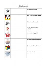 English worksheet: Dialogues