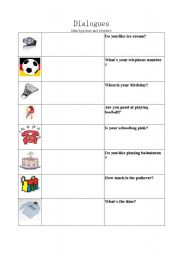 English Worksheet: Dialogues