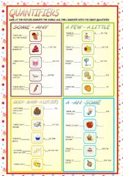 English Worksheet: QUANTIFIERS