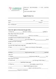 English Worksheet: conditional sentences