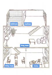 English Worksheet: Rooms-Action part 4