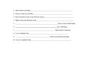 English Worksheet: simple past tense - when/before/after