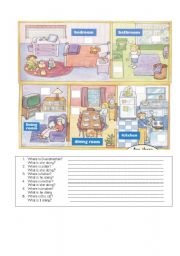 English Worksheet: Rooms-Action part 5