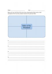 English Worksheet: Presidential Role Box