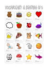 English Worksheet: Vocabulary & Reading Worksheet