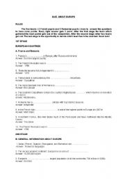 English worksheet: Quiz About Europe