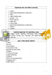 English worksheet: Expressing likes and dislikes