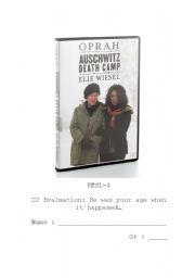 English Worksheet: Oprah and Elie Wiesel visit Auschwitz